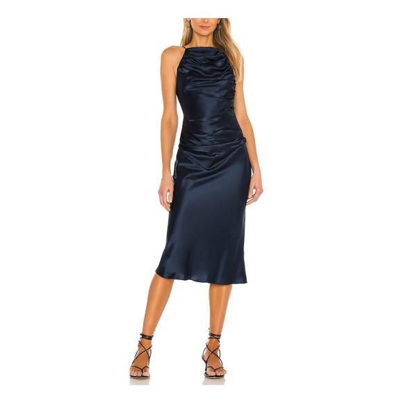 Amanda Uprichard 'Georgina' Blue Silk Dress Size M